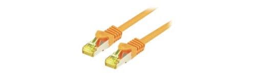 M-CAB - Cordon de raccordement - RJ-45 (M) pour RJ-45 (M) - 15 m - SFTP, PiMF - CAT 7 - sans halogène, moulé, sans crochet, bloqué - orange