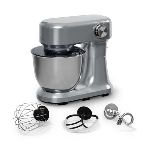 Klarstein Bella Evo Robot Pâtissier 1500W 5L Bol Inox 12 Vitesses Système Planétaire Robot Cuisine Argent