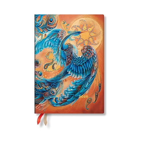 Agenda civil flexi midi horizontal Paperblanks 2026 Oiseaux Celeste