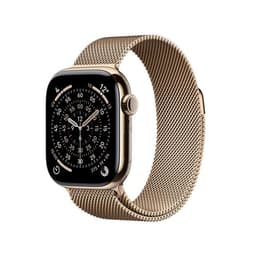 Apple Watch Series 11 GPS + Cellular 42mm Boitier en Titane Or avec Bracelet Milanais Or