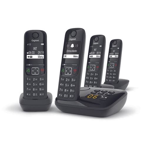 Téléphone sans fil Gigaset AS690A Quattro Noir