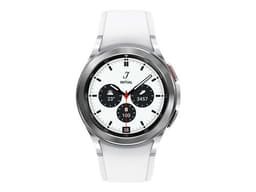 Samsung Galaxy Watch4 Classic - 42 mm - montre intelligente avec bande de sport ridge - fluoroélastomère - affichage 1.2" - 16 Go - NFC, Wi-Fi, Bluetooth - 4G - 46.5 g - argent