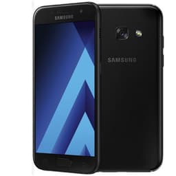Samsung Galaxy A3 (2017) - 4G smartphone - RAM 2 Go / Mémoire interne 16 Go - microSD slot - écran OEL - 4.7" - 1280 x 720 pixels - rear camera 13 MP - front camera 8 MP - ciel noir
