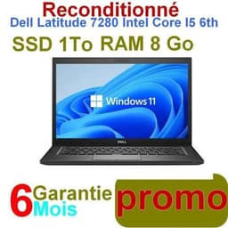 PC Portable Dell stockage 1024 Go Latitude 7280 12.5 pouces RAM 8 Go