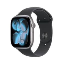 Apple Watch Series 11 GPS + Cellular 46mm Boitier en Aluminium Gris Sidéral avec Bracelet Sport Noir S/M