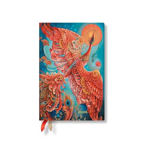 Agenda civil flexi mini horizontal Paperblanks 2026 Oiseau de Feu