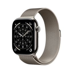 Apple Watch Series 11 GPS + Cellular 46mm Boitier en Titane Naturel avec Bracelet Milanais Naturel S/M