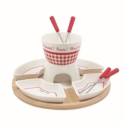 Set apéritif ou dessert Easykado Amatable 39-2K-0 2 pièces Multicolore – Plateau avec bol et socle pour fondue apéro