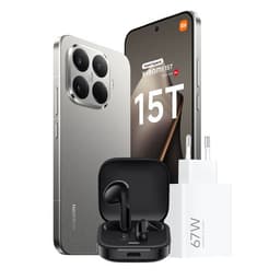 Pack Smartphone Xiaomi 15T 6,83" 5G Double nano SIM 256 Go Gris Titane conçu avec Leica + Xiaomi Hyper chargeur 67W sans câble + Redmi buds 6 active Noir