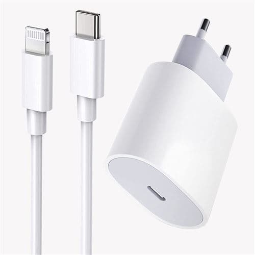 Chargeur iPhone Rapide 20W compatible iPhone 14/13 Pro/13 Mini/13 Pro max/12/12 Mini/12 Pro/12 Pro Max /11/11 Pro/11 Pro Max + Cable 2M Power Delivery Type C Chargeur Mural avec câble USB C vers Lightning
