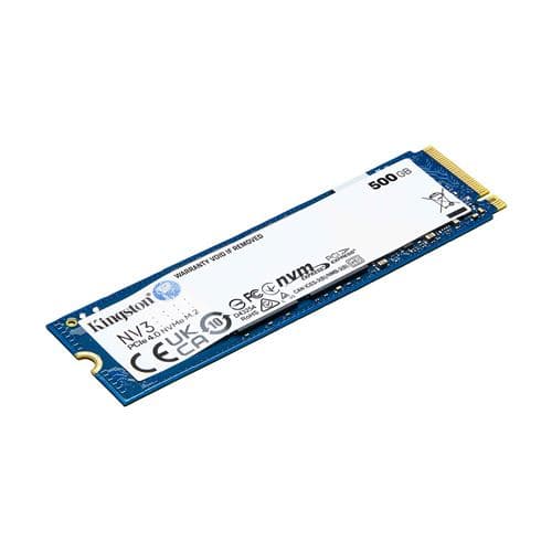 Disque SSD interne Kingston NV3 PCIe 4.0 NVMe 500 Go Blanc et Bleu