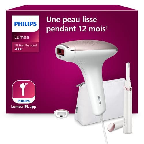 Epilation semi-définitive épilateur à lumière pulsée Philips Lumea série 7000 BRI920/00 Blanc