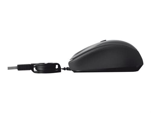 Trust Yvi Retractable - Souris - optique - filaire - noir