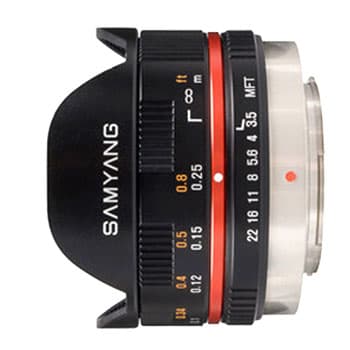 Objectif reflex Samyang Fish-eye 7,5 mm f/3.5 UMC MFT Noir; Monture Micro 4:3