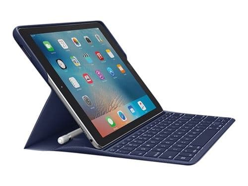 Logitech CREATE - Clavier et étui - rétroéclairé - Apple Smart connector - Allemand - bleu clavier, bleu étui
