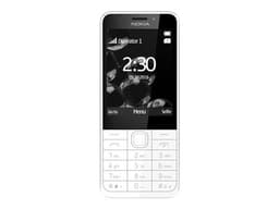 Nokia 230 Dual SIM - Téléphone de service - double SIM - RAM 16 Mo - microSD slot - Écran LCD - 320 x 240 pixels - rear camera 2 MP - front camera 2 MP - argent