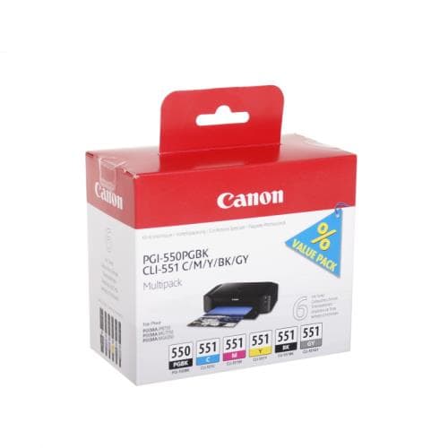 Multipack 6 cartouches d'encre Canon PGI-550 / CLI-551