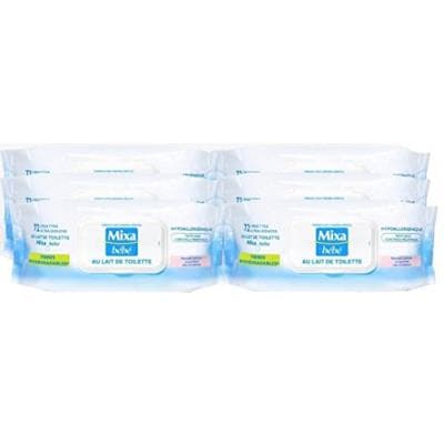 Mixa bébé lingettes au lait 72 unités - lot de 6