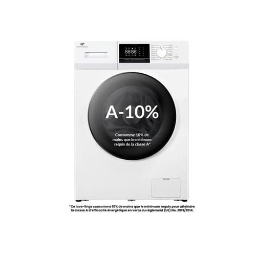 Lave-linge hublot - CONTINENTAL EDISON - CELL10140W3 - 10kg - Moteur induction - 60 cm - 1400 trs/min - Blanc