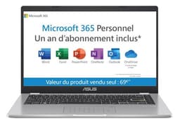 PC Ultra-Portable Asus Vivobook E410MA-EK1805WS 14" Intel Pentium 4 Go RAM 128 Go eMMC Argent