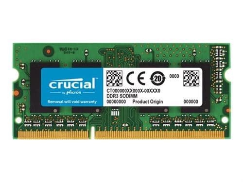 Crucial - DDR3 - module - 4 Go - SO DIMM 204 broches - 1333 MHz / PC3-10600 - CL9 - 1.35 / 1.5 V - mémoire sans tampon - non ECC - pour Apple iMac; Mac mini (milieu 2011); MacBook Pro (Après 2011, Début 2011)