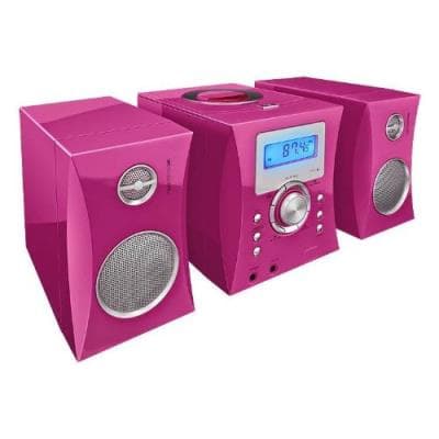 Micro chaine radio cd rose + stickers