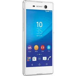 Sony XPERIA M5 - 4G smartphone - RAM 3 Go / Mémoire interne 16 Go - microSD slot - Écran LCD - 5" - 1920 x 1080 pixels - rear camera 21,5 MP - front camera 13 MP - blanc