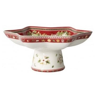 VILLEROY & BOCH - Coupe étoile sur pied en porcelaine collection Winter Bakery Delight