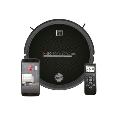 Hoover H-GO 300 HYDRO PRO HGO330HC 011 - Aspirateur - robot - sans sac - Noir ultra brillant