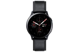 Samsung Galaxy Watch Active 2 - 40 mm - acier inoxydable noir - montre intelligente avec bande - cuir - noir - affichage 1.2" - 4 Go - Wi-Fi, NFC, Bluetooth - 37 g