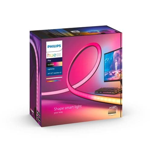 Lampe connectée Philips Hue Play Gradient Lightstrip pour PC Gaming 3x 24-27" Noir