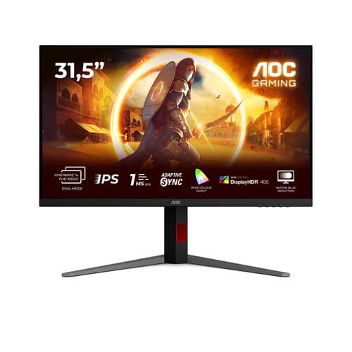 Ecran PC gaming Aoc U32G4U 31,5" 160 Hz 4K UHD Noir et Rouge