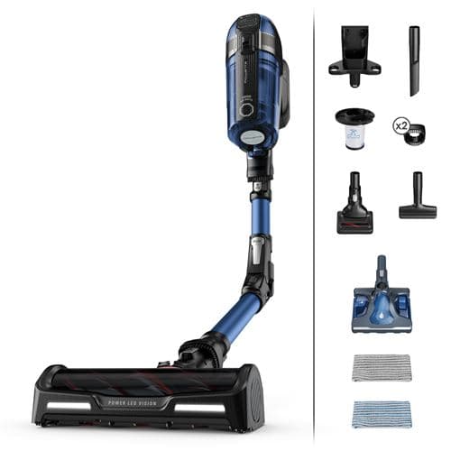 Aspirateur balai sans fil multifonction Rowenta X-Force Flex 12.60 Aqua RH98C0WO 320 W Bleu et Noir métal