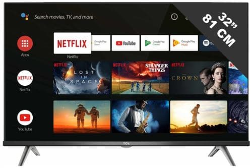 TCL 32S615 - Classe de diagonale 32" S Series TV LCD rétro-éclairée par LED - Smart TV - Android TV - 720p 1366 x 768 - HDR