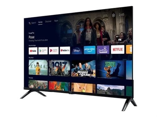 TCL 32S5404A - Classe de diagonale 32" (31.5" visualisable) TV LCD rétro-éclairée par LED - Smart TV - Android TV - 720p 1366 x 768 - HDR - métal foncé brossé (avant)