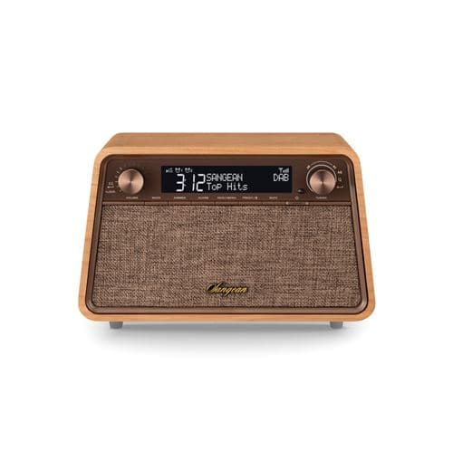 Radio-réveil vintage Sangean WR-201D DAB+ FM-RDS Bluetooth AUX Cerise Naturel