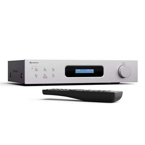 Amplificateur HiFi Stéréo Auna 2x60W Bluetooth Radio DAB+ CD/DVD - Chaine HiFi home cinéma - Blanc