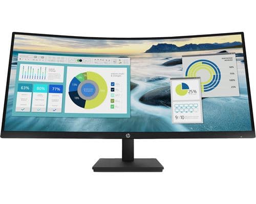 HP P34hc G4 - P-Series - écran LED - incurvé - 34" - 3440 x 1440 WQHD @ 60 Hz - VA - 250 cd/m² - 3500:1 - 5 ms - HDMI, DisplayPort, USB-C - haut-parleurs - noir