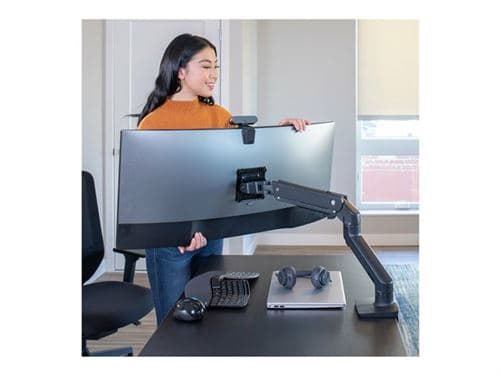 Ergotron HX - Kit de montage (bras articulé, fixation par pince pour bureau, bras prolongateur, montage par passe-câble, pivot) - Technologie de force constante - pour écran LCD / écran LCD incurvé - noir mat - Taille d'écran : up to 49"