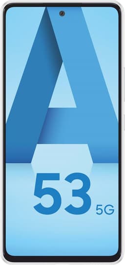 Samsung Galaxy A53 5G - 5G smartphone - double SIM - RAM 6 Go / Mémoire interne 128 Go - microSD slot - écran OEL - 6.5" - 2400 x 1080 pixels (120 Hz) - 4x caméras arrière 64 MP, 12 MP, 5 MP, 5 MP - front camera 32 MP - blanc génial