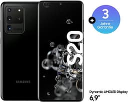 Samsung Galaxy S20 Ultra 5G - Smartphone débloqué 128 Go de Mémoire, 12 Go de RAM, Hybride Sim, Noir [Version Allemande]