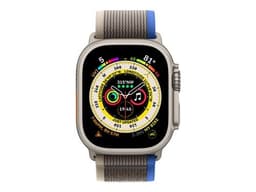 Apple Watch Ultra - 49 mm - titane - Oui montre intelligente avec Boucle Trail - deux couches de matières textiles tissées - bleu/gris - taille du bracelet : M/L - 32 Go - Wi-Fi, LTE, UWB, Bluetooth - 4G - 61.3 g