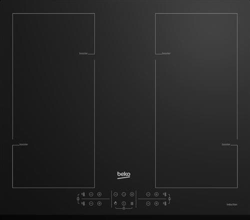 Beko HII64206F2MT - Table de cuisson à induction - 4 plaques de cuisson - Niche - largeur : 56 cm - profondeur : 59 cm - avec avant biseauté - noir