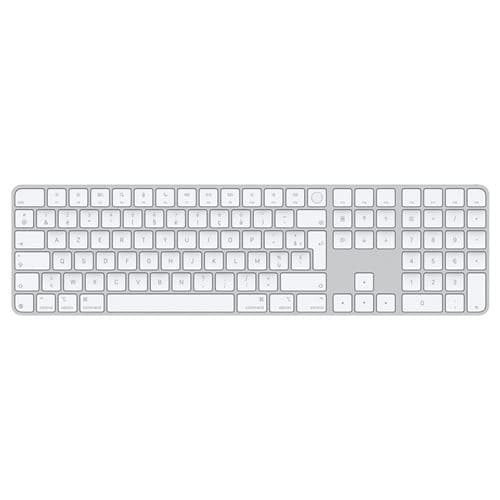 Clavier sans fil Azerty Apple Magic Keyboard avec Touch ID et pavé numérique Blanc