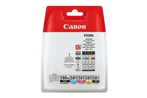 Pack de 5 cartouches d'encre Canon PK PGI580XL + CLI581