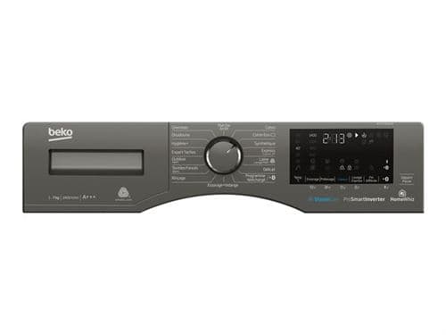 Beko Smart WTE7736XC1M - Machine à laver - largeur : 60 cm - profondeur : 49 cm - hauteur : 84 cm - chargement frontal - 50 litres - 7 kg - 1400 tours/min - gris Manhattan