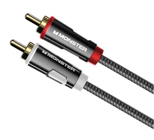 Câble d'interconnexion audio stéréo 2 canaux Monster Cable 2 RCA mâle vers 2 RCA mâle 1,5 m Noir