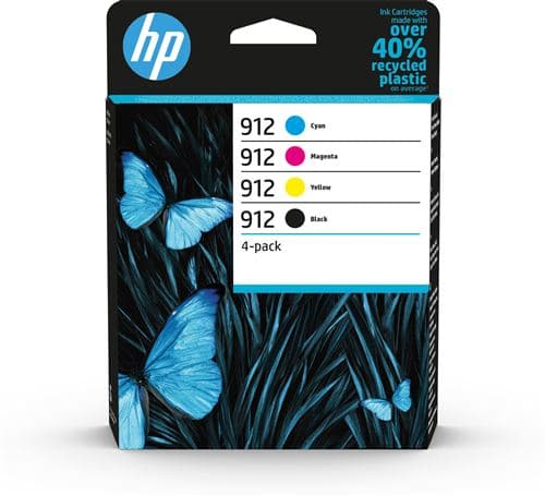 Pack de 4 Cartouches d'encre HP 912 Noir Cyan Magenta Jaune
