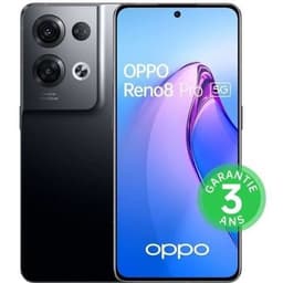 OPPO Smartphone Reno8 Pro - 256Go - 5G - Noir Glacé (2022) - Reconditionné - Très bon état