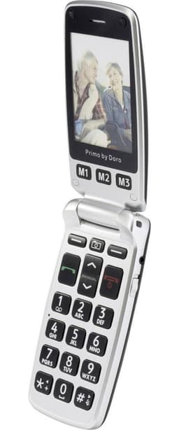 DORO Primo 413 - Téléphone mobile - microSD slot - 320 x 240 pixels - TFT - 2 MP - noir, argent